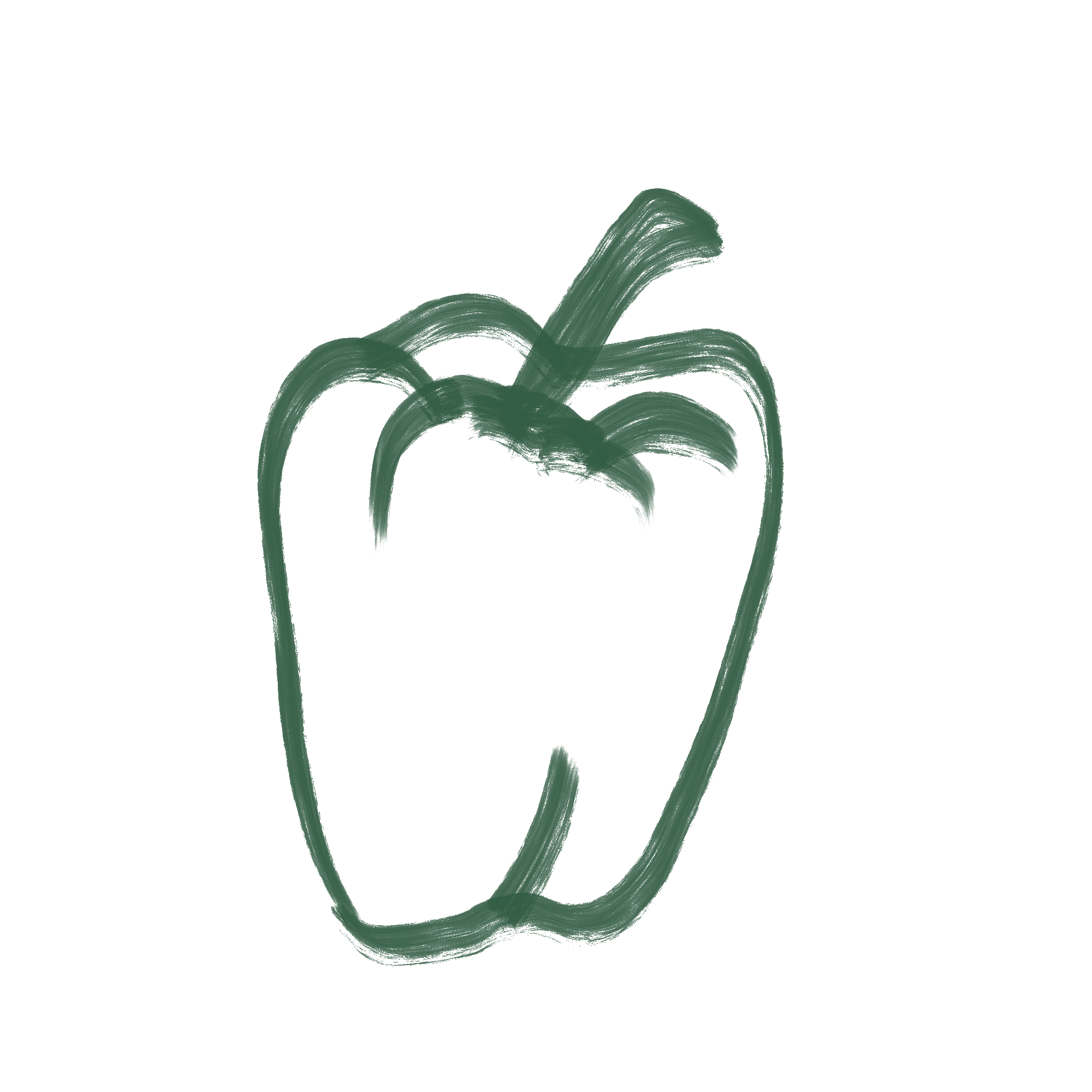 Grün gezeichnete Paprika als Illustration für gesunde Mitarbeiterverpflegung bei Schrankerl.
