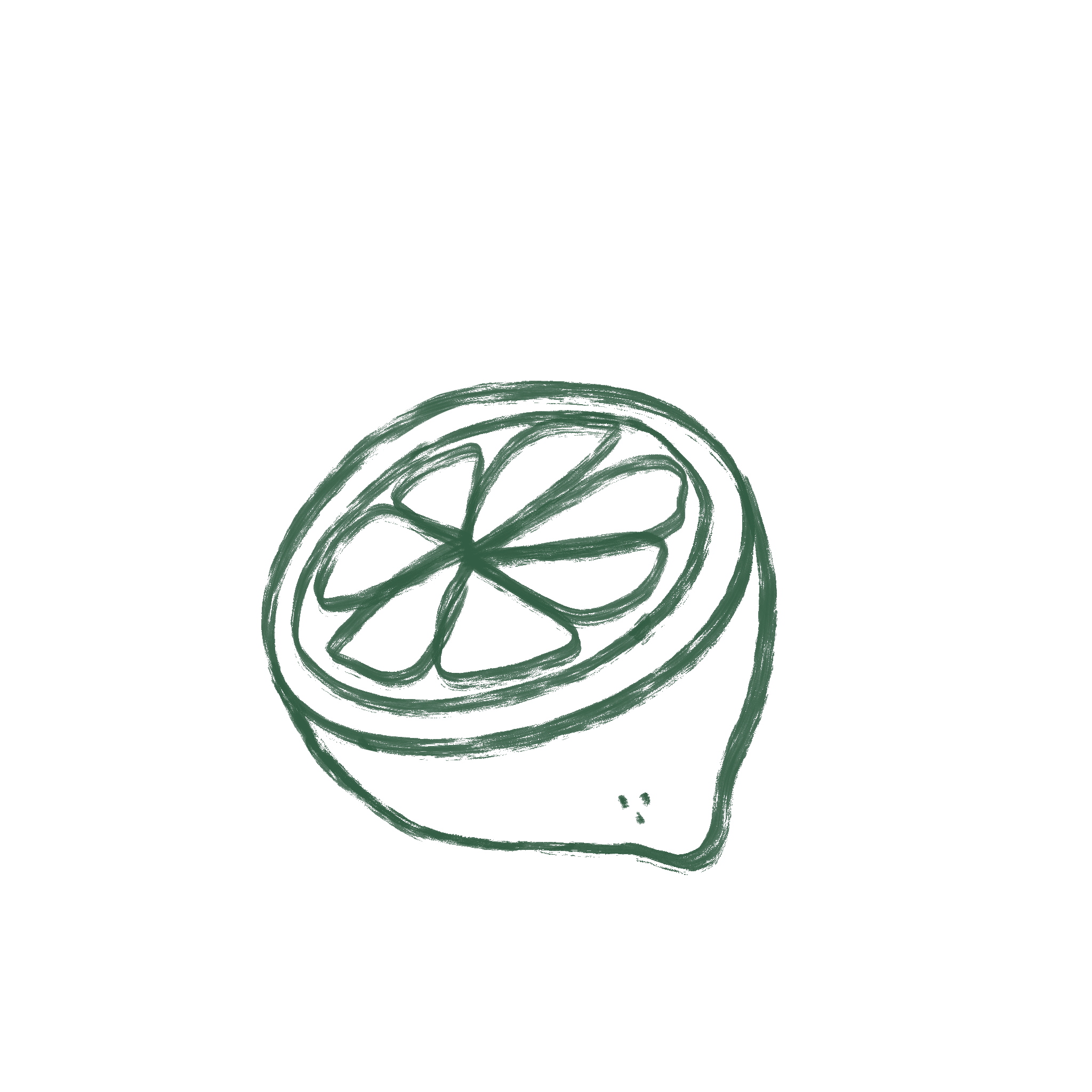Handgezeichnete halbe Zitrone als Symbol für frische Mitarbeiterverpflegung von Schrankerl.