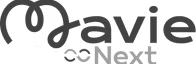 Schlichtes dunkelgraues Logo von Mavie Next für innovative Mitarbeiterverpflegung im Unternehmen.