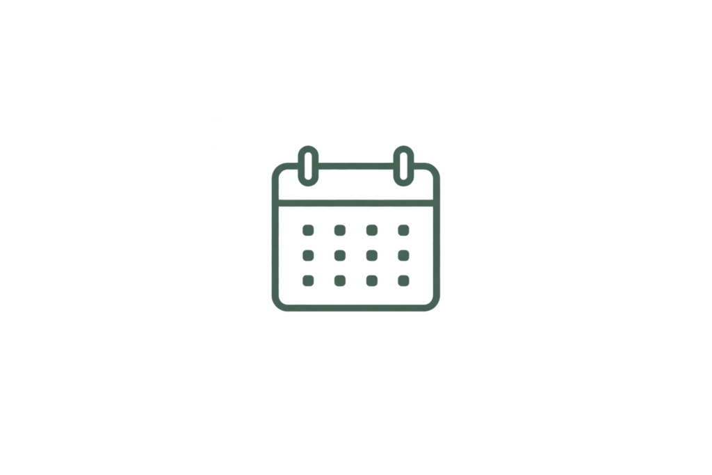 Grünes Kalender-Symbol für die flexible Planung der Schrankerl Mitarbeiterverpflegung.