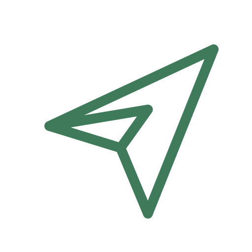 Grünes Papierflieger-Icon für Kontakt und Anfragen zur Schrankerl Mitarbeiterverpflegung.
